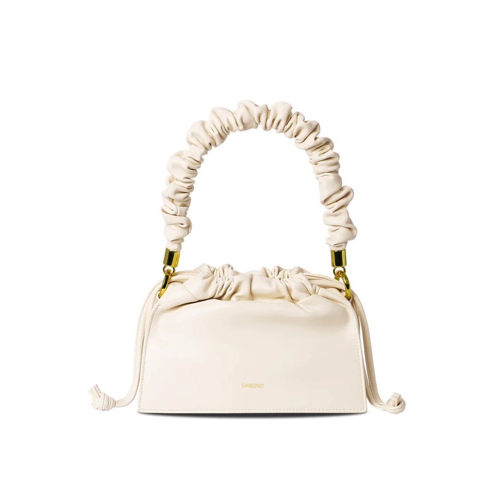Sinbono Drawstring vegan Handbag ivory